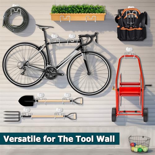 Image of HaSteeL 18 /0 Stainless Steel Wall Mount Garden Hose Holder for Outside, 2PC | Metal Water Hose Hanger For Backyard Garage Storage, Resistant to Rust & Corrosiojn, Hose Nozzle Groove, Heavy Duty