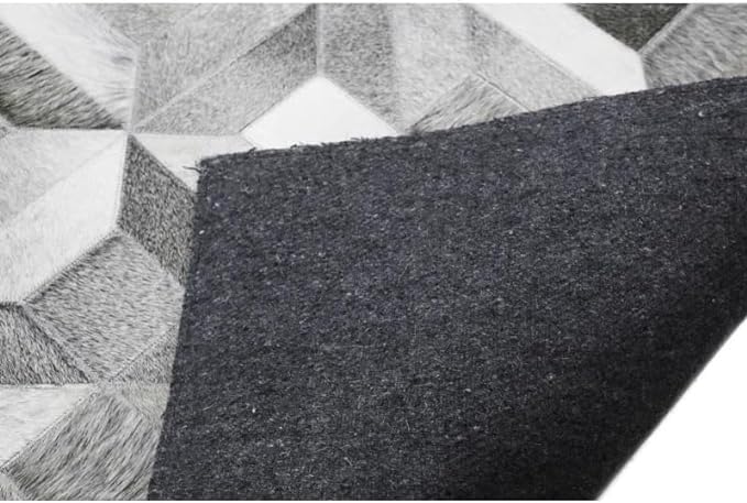 Leather Area Rug for Living Room - Grey Metallic Vintage Floor Carpet for Bedroom,Washable Rug Home Decor(2.5x12)