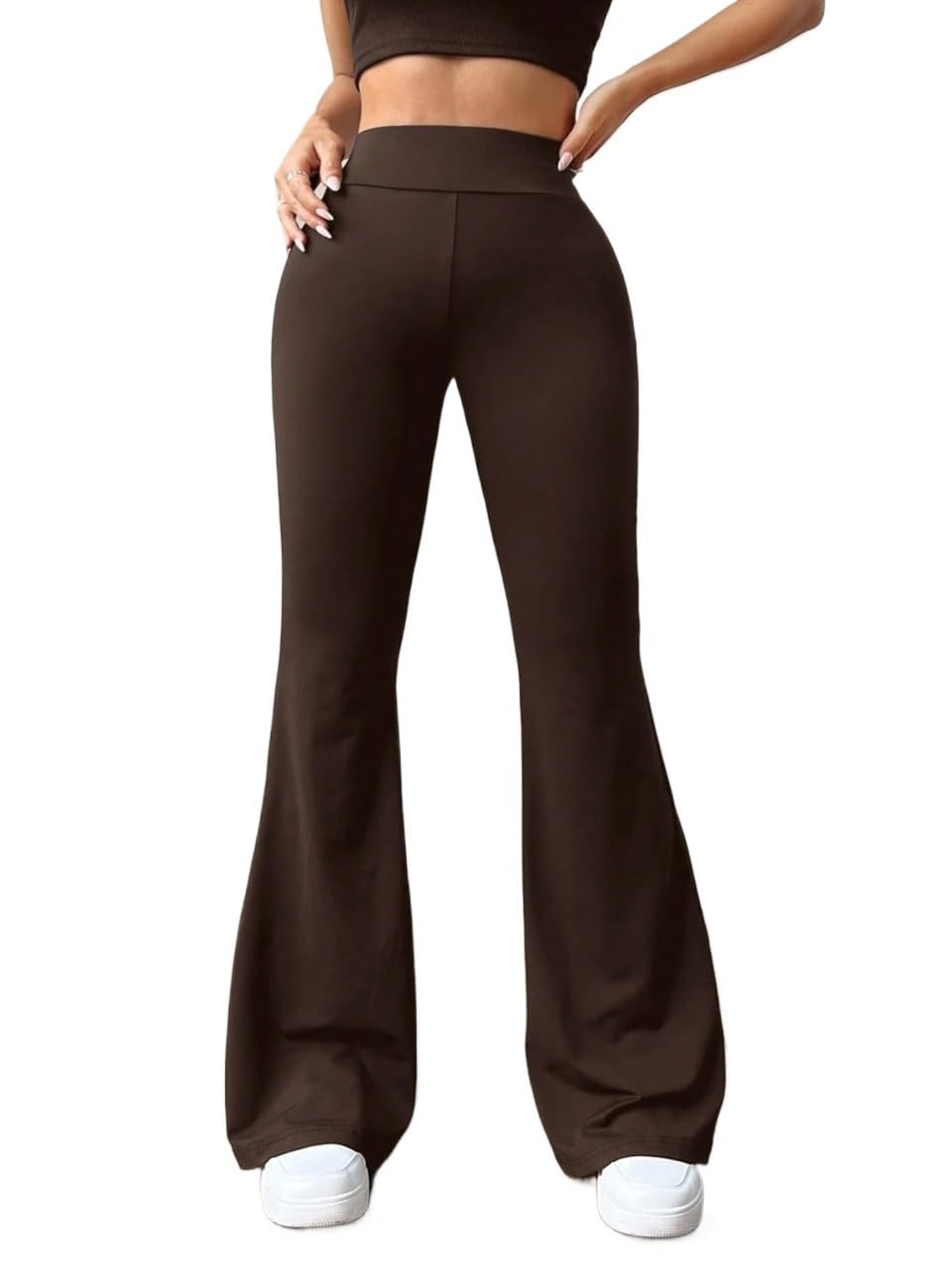 Womens Fall Casual Knit Fall Pants Trousers Brown