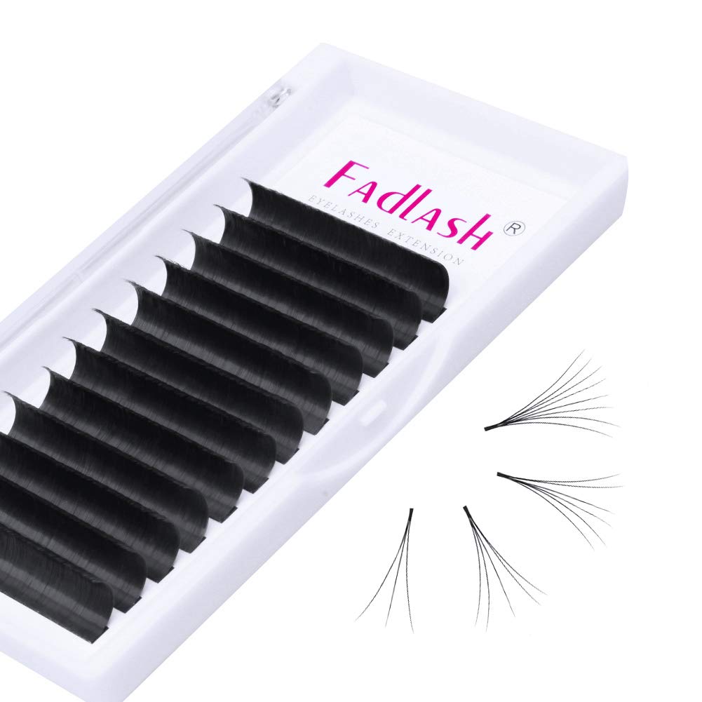 FADLASHEasy Fan Lash Extensions 8~20mm Volume Eyelash Extensions 0.05 0.07mm Self Fanning Lashes C/D/DD Curl Easy Fanning Lashes (0.05-D, 11mm)