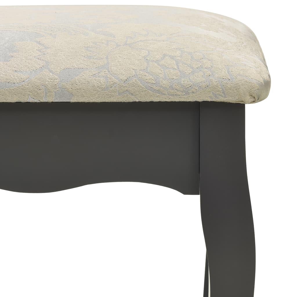 VIDAXL - Tavolo Da Trucco E Sgabello Nero 100x40x146cm Legno Paulownia