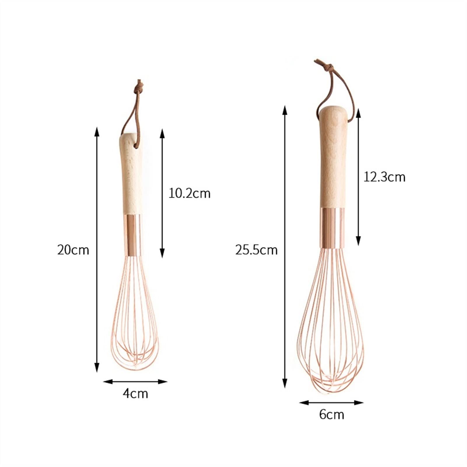 Saturey Frusta da Cucina Creativo 1 PC Beater for Uova in Acciaio Inox for Fai da Te Pasta di Pane Bakeware Pasta Whisk Uova Beater Mixer Tool Maniglia in Legno Sbattitore a Mano (Color : L)