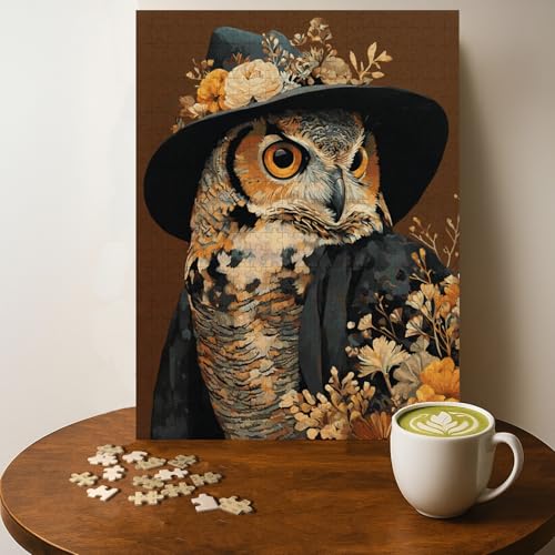 Puzzle Hibou Witchy 500 pcs Bois Adulte, 20 x 15 po