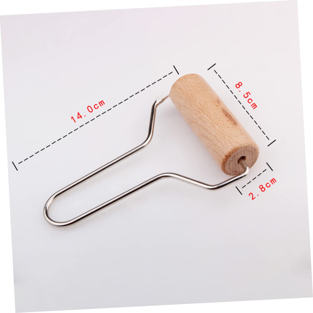 HOMSFOU Stainless Steel Wooden Material Long Lasting Clay Rolling Tool for Modelling