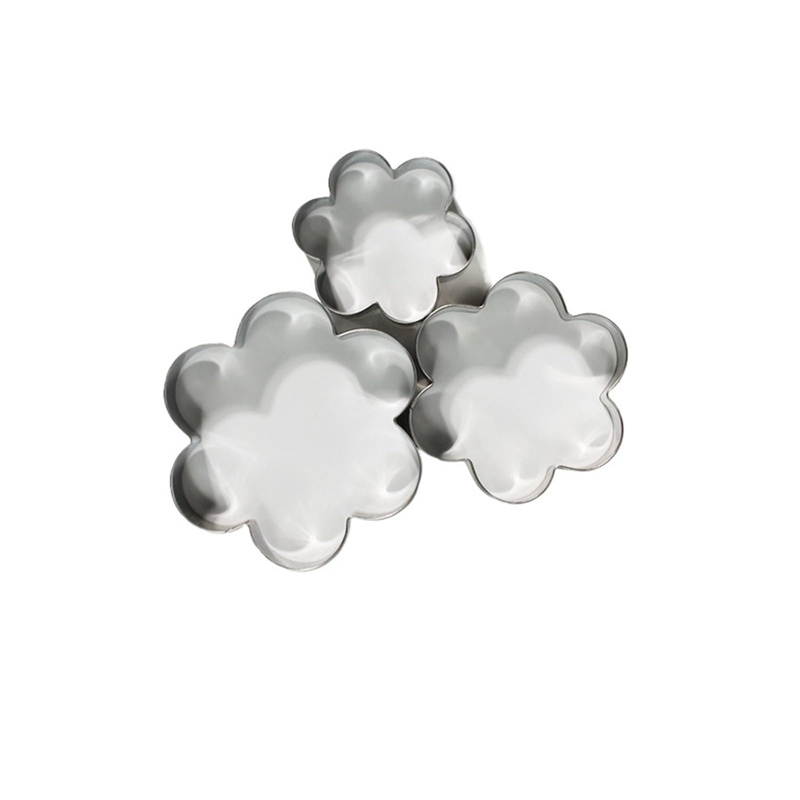 3 dimensioni in acciaio inox cuore fiori a forma di formine for biscotti strumenti for torta fondente stampi for biscotti da cucina stampi for sandwich strumenti di cottura(3Pcs Flower)