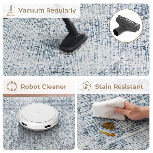 Tapete decorativo MIULEE 2x3 washable azul miniatura 5