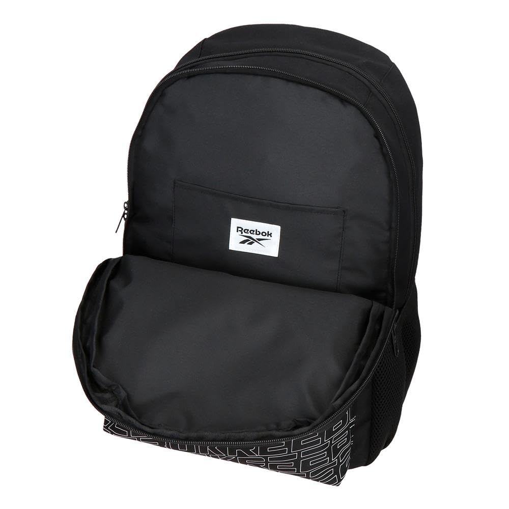 Reebok Stockton Mochila Doble Compartimento Adaptable Portátil 15,6 Pulgadas Negro 31x44x15 cm Poliéster 20,46L by Joumma Bags