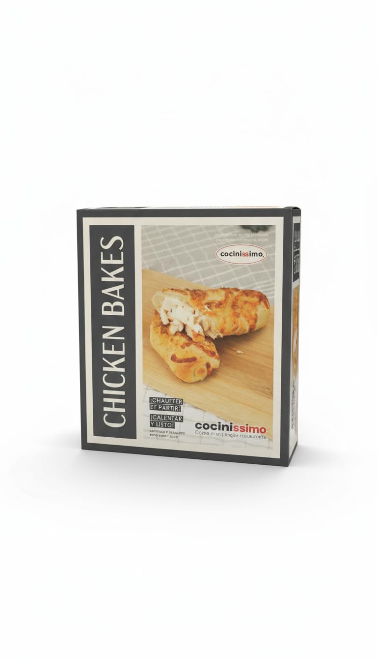 Cocinissimo Chicken Bakes - Pack 6 Enrollados de Pollo con Salsa César, Queso Mozzarella y Bacon Ahumado (1,35 kg) - Comida Preparada, Calentar y Listo - Envío Refrigerado con Cadena de Frío