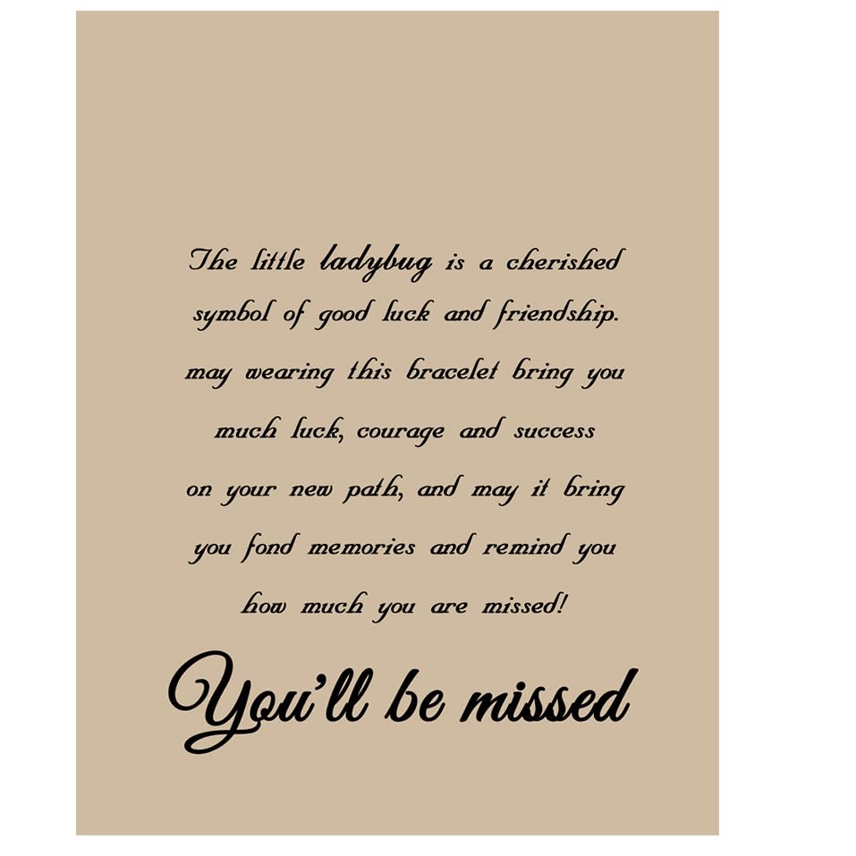 BNQL Ladybug Going Away Gifts Coworker Leaving Gift Ladybug Good Luck Bracelet Farewell Gift Retirement Gift for Friend Boss3