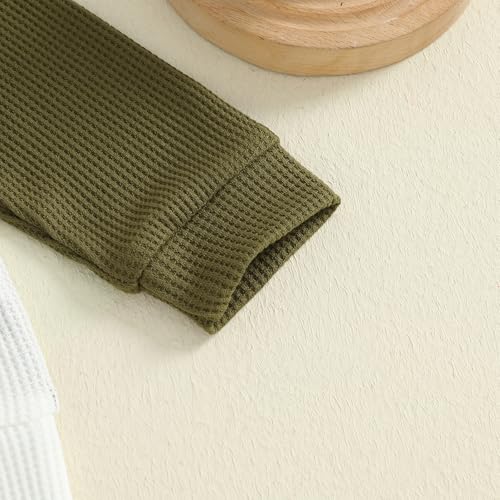 Image of VISGOGO Baby Boy Clothes Toddler Fall Winter Outfit Sweater Toddler Boy Striped Clothes 6 12 18 Months 2 3T 4T Pant Set