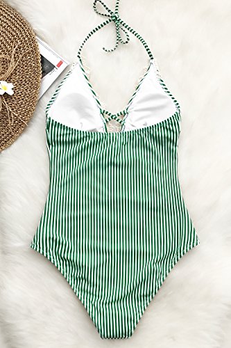 CUPSHE Women's Ladies Vintage Lace Bikini Sets Beach Swimwear Bathing Suit Green XX-Large