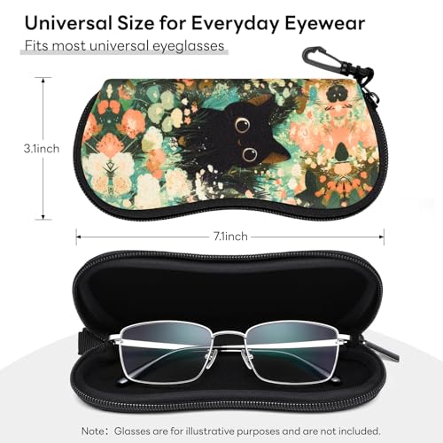 Image of Sunglasses Case with Belt Clip, Ultra Light Neoprene Zipper Soft Padded Glasses Case for Women Men