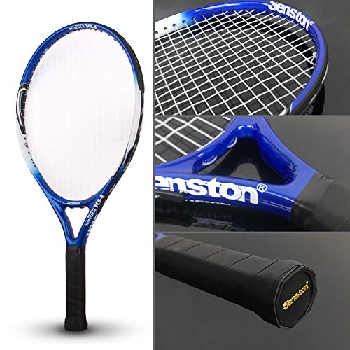 Image of Senston 23 inch Junior Tennis Racquet for Kids Children Boys Girls Tennis Rackets with Racket Cover Blue White