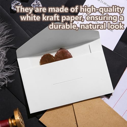 CZAKOMIX 80 Stück Mini Briefumschläge Weiße Kraftpapier Umschläge,10.5 x 6.8 cm Kleine Umschläge,für Grußkarten,Einladungen,Geburtstagskarten (Karten und Kleber Sind Nicht im Lieferumfang Enthalten)