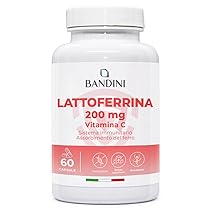 Bandini® LATTOFERRINA 200 Immuno – 200mg di Lactoferrina per CAPSULA (60 capsule) – Integratore Alimentare ad Alto Dosaggio con Vitamina C – Antiossidante Naturale per Sostegno al Sistema Immunitario