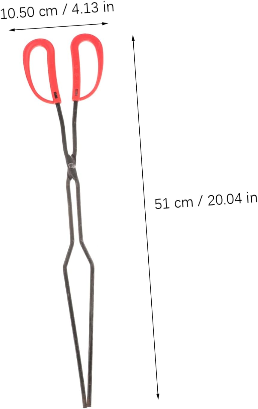 Garbage Grabber Tongs Heavy Duty Iron and Plastic for Charcoal