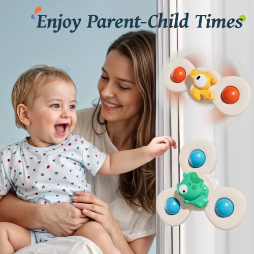 CalfQueen Dinosaur Suction Cup Spinner Baby Bath Toys for Kids Ages 1-3 - image 6