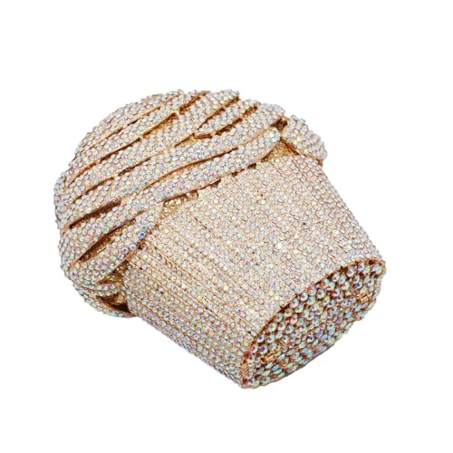 Image of Women Ice Cream Crystal Evening Bag Luxury Rhinestone Clutch Wedding Party Minaudiere Purse and Handbag for Cocktail