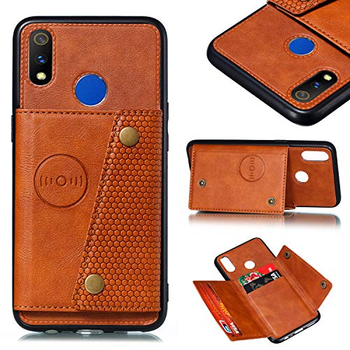 Funda para OPPO Realme X Lite,con Ranura para Tarjeta Funda para OPPO Realme 3 Pro RMX1851 RMX1851 Funda Carcasa Case Brown