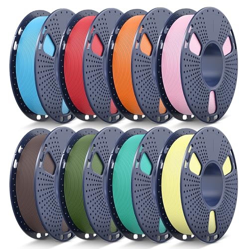 Image of JAYO PLA 3D Printer Filament Bundle 2KG, 1.75mm Dimensional Accuracy + /- 0.02mm, 8 Pack 0.25kg Spool (Sky Blue, Cherry Red, Sunny Orange, Sakura Pink, Chocolate, Olive Green, Mint Green, Lemon Yellow)