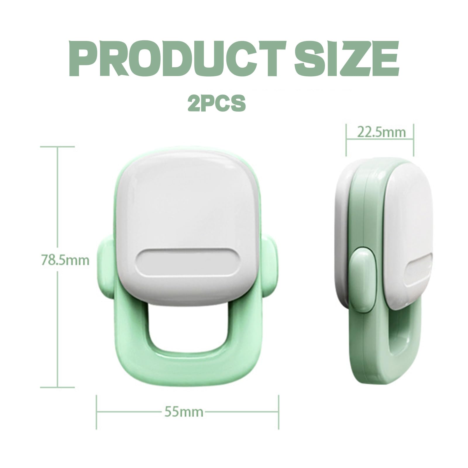 Child Safety Lock,Mengger 2 piece Child Safety Lock Cabinet,Baby Safety Locks,Child Safety Lock Oven No Drilling Required Selfadhesive Suitable for Drawers Bookshelves(Greenish White) - Image 2