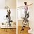 HBTower 4 Step Ladder with Handrails, 330 lbs Folding Step Stool with Attachable Tool Bag & Anti-Slip Wide Pedal for Home Kitchen Pantry Office (4-Step)