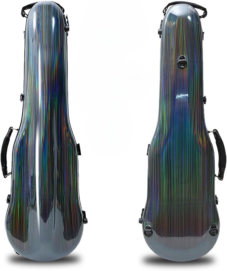 Violin Case 4/4 Full Size Carbon Fiber Box with Straps 2 Bows Holder Lightweight Violin Case Durable Carry Strong Violin Bags & Cases