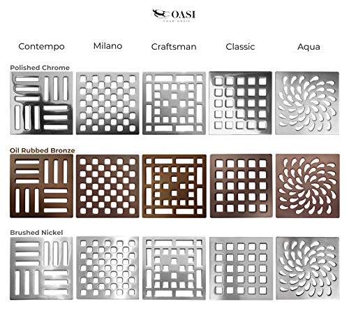 OASI 3.75 Inch Premium Stainless Steel Grate for 4 Inch Drain - Classic - Polished Chrome Designer Custom Grates Metal Drain Cover Plate - Thumbnail 3