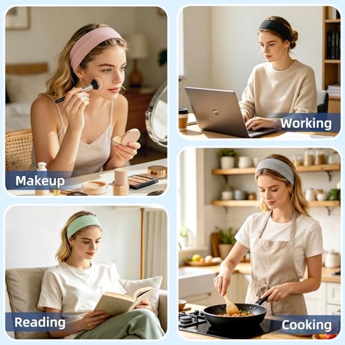 Image of Fishinsea 10 Pack Headbands for Women, Elastic Non-Slip Hair Bands Hair Warp for Sports Daily Workout Yoga Running