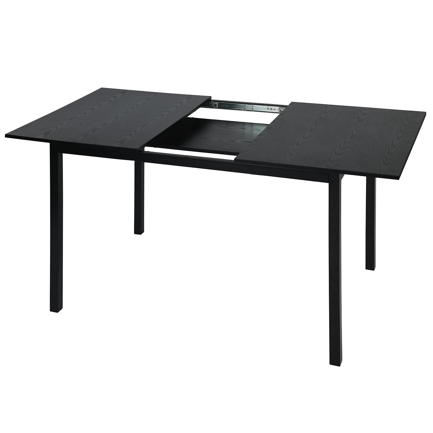MEUBLE COSY Esstisch Ausziehbar Küchentisch für 4-6 Personen Vintage Industrial Esszimmertisch Metallgestell für Esszimmer, Küche, 120-160x80x75cm, Schwarz