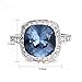 Yoursfs Blue Halo Silver Engagement Rings for Women Big Fashion Statement Sapphire Rings Size 9.5