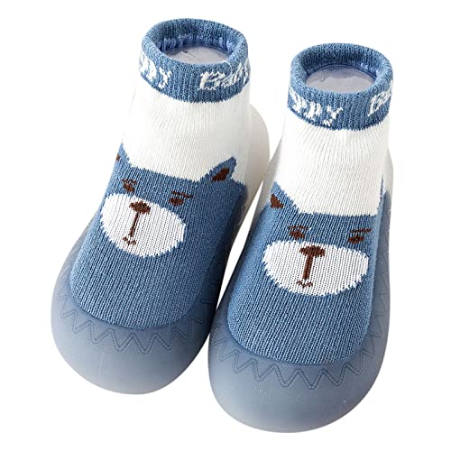 Generic Unisex Baby Boys Girls Sneaker Spring and Summer Children Infant Toddler Shoes Boys and Girls Socks (Blue, 6 Toddler)
