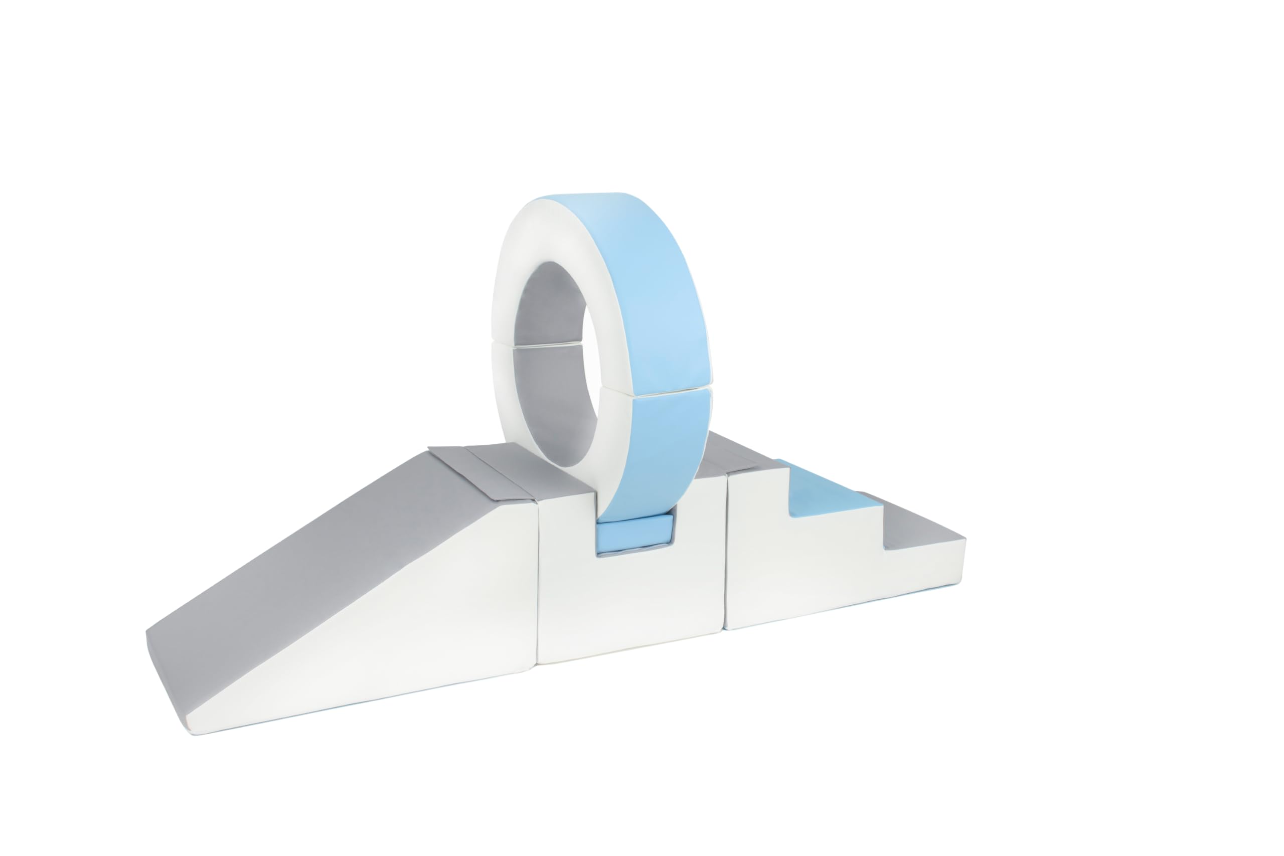 Soft Play Steps Slide Hoop Set - Colour Options - Soft Play Equipment (Blue/Grey/White)