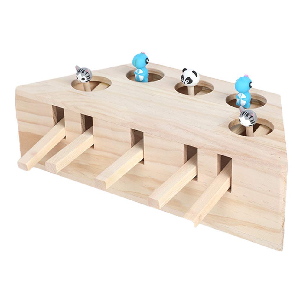 Giocattolo Interattivo In Legno Per Gatti | Gioco Stimolante | Forma Cartone Animato | Intrattenimento Per Mici