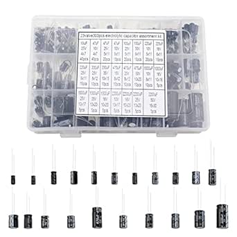 Assortiment De 300 Condensateurs électrolytiques - 15 Valeurs Différentes (20 Pièces Chacune), En Boîte