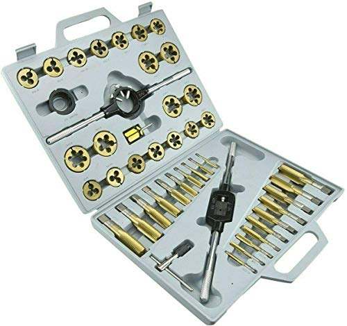 VCT PRO-GRADE 45PC LARGE-DIAMETER TITANIUM MM METRIC TAP & DIE THREADING TOOL SET
