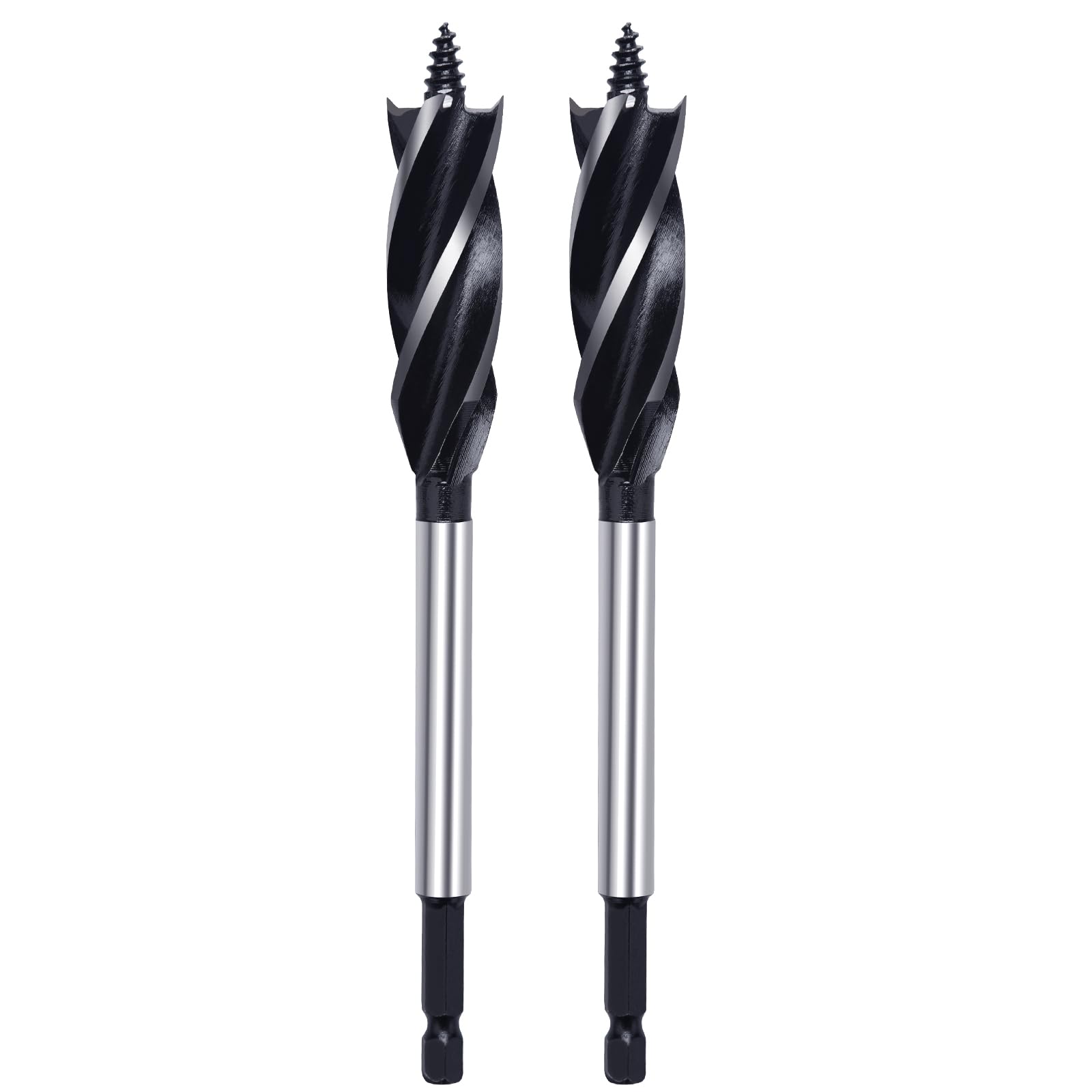 2 Pack 4/5 inch x 6-1/2 inch Auger Drill Bit for Wood, 1/4 inch Hex Shank Auger Drill Bit for Hard Wood,Soft Wood, Plywood and Plastic (4/5 in x 6-1/2
