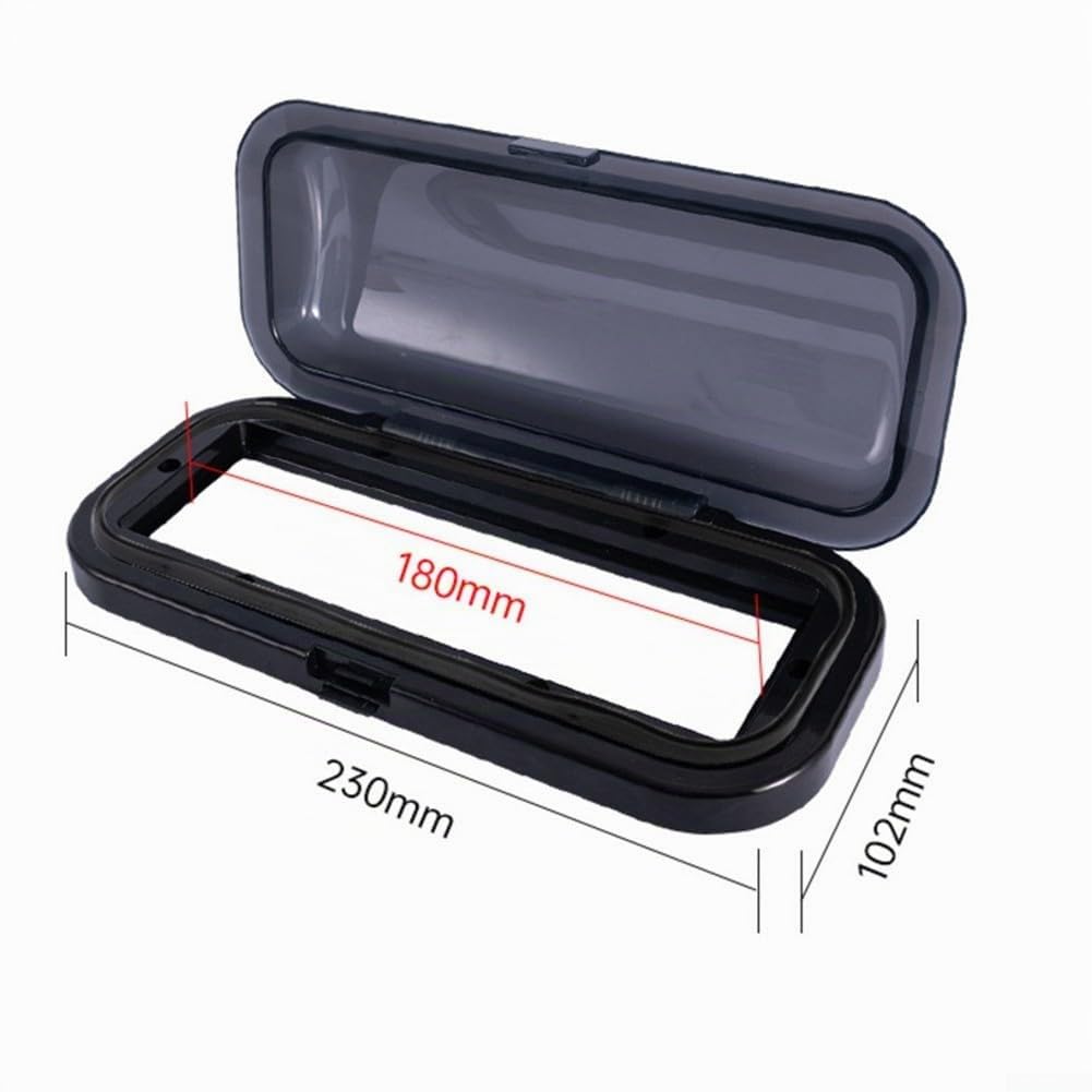Yhenlovtt Copertura per radio stereo marina, 180 mm, impermeabile, con ripiano di supporto a molla per porta ribaltabile, per sistema audio barca