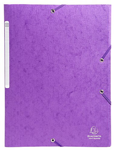 Exacompta - Réf. 55757E - Paquet de 10 chemises à élastiques Scotten - pochettes 3 rabats Maxi Capacity - en carte lustrée gaufrée - dim 24 x 32 cm pour...