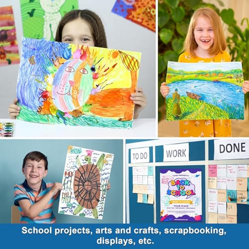 Image of 18 Pcs Poster Board 22 inch x 28 inch White Poster Paper Bulk, ROOKEA 250 GSM Vision Board for School Arts Craft Projects Presentations Drawing Scrapbooking Blank Graphic Display Office Supplies