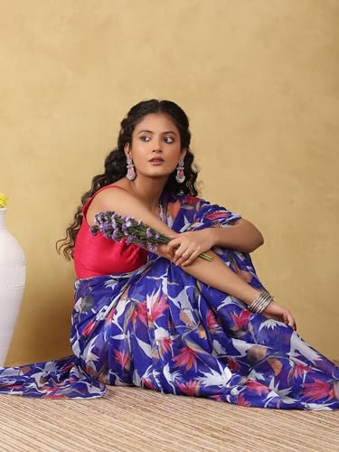 Image of Garden Vareli Floral Print Nara Chiffon Saree 73475