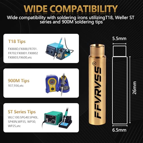 Image of Heat Insert Tool 7 Soldering Tips for M2 M2.5 M3 M4 M5 M6 M8 Threaded Inserts with T18 Soldering Iron Adapter 900m Premium Clear Storage Box