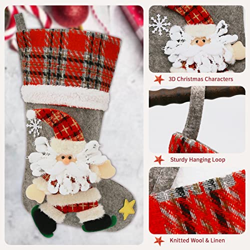 Xiaozhifu 3 pezzi Calza di Natale Calza di Babbo