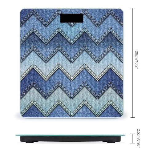 Báscula digital para baño en vidrio templado azul degradado miniatura 2