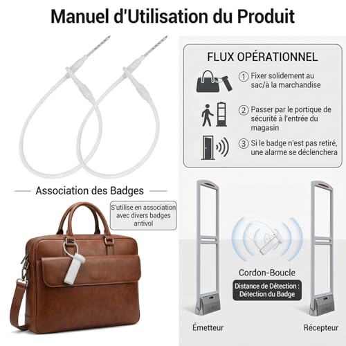 Cordon de securite EAS 17cm pour etiquette antivol de vetements - 6