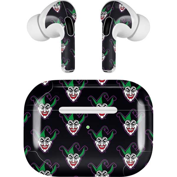 Skinit Decal Audio Skin Compatible with Apple AirPods Pro (2rd Gen, 2022) - Officially Licensed Warner Bros Joker Logo Pattern Design