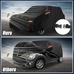 X AUTOHAUX Car Cover for Mini Cooper 2DR 2002-2021 210D-PU Outdoor Full Car Cover All Weather with Door Zipper