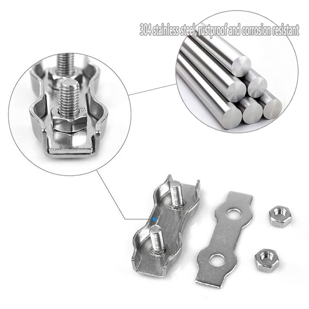 20 Pièces Clips Duplex M2 En Acier Inoxydable 304 Pour Câble Métallique 2mm - Pinces Gréement Robuste