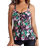 Swimsuits for Older Women Tummy Contr01 2 Piece Swimdress with Boyshorts Plus Size High Waist Training Bathing Suit