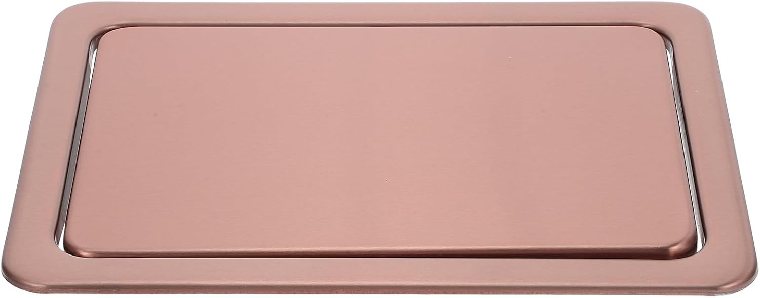 Tofficu Recessed Trash Can Lid with Swing Flap, Stainless Steel 430 Rose Gold Garbage Can Cover, Space-saving Kitchen and Bathroom Waste Bin Grommet for Home and Commercial Use